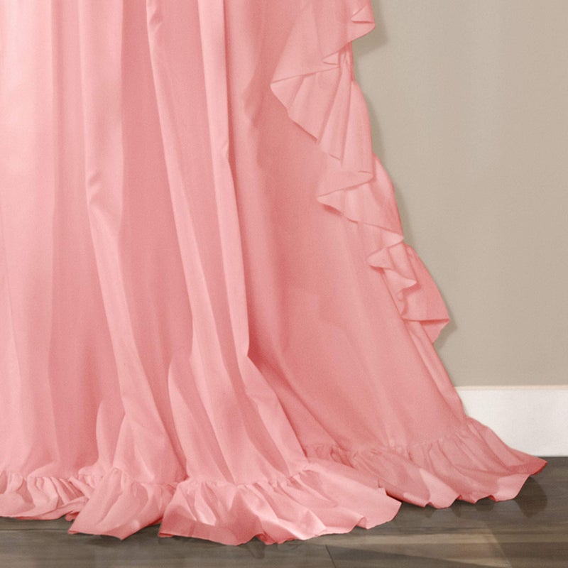 Lush Decor Reyna Ruffle Window Curtain Panel Set, Pair, 54" W x 84" L, Pink - Flowy Curtain Set - Romantic Ruffle Curtains for Bedroom, Living room, or Dining Room - Farmhouse & Cottage Home Decor - Image 4